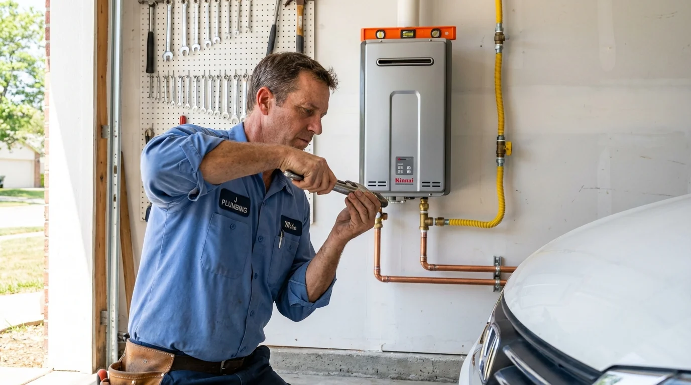 Tankless water heater installation by a Johns Plumbing LLC plumber in Graham